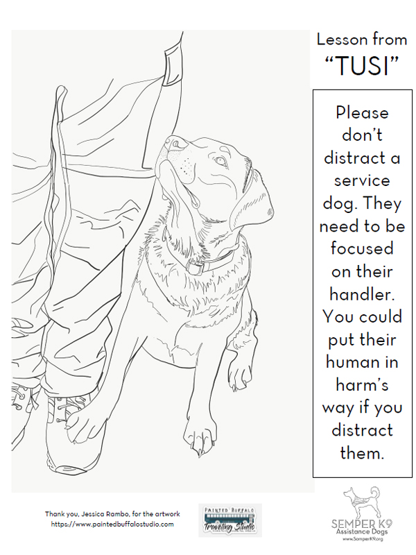 Semper K9's Service Dog Safety Coloring Book Pages - Semper K9