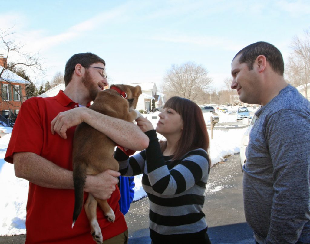 Norman's foster parents saying goodbye! Thank's for taking such good care of him!