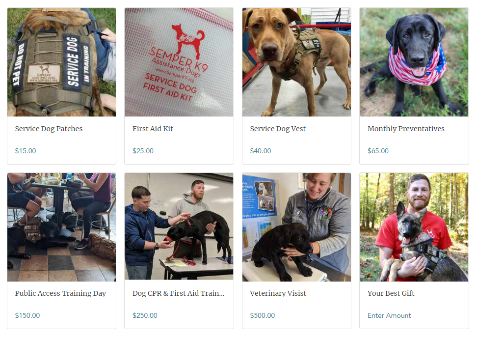 Semper K9 Donations Gift Catalog Semper K9 Service Dogs for Veterans